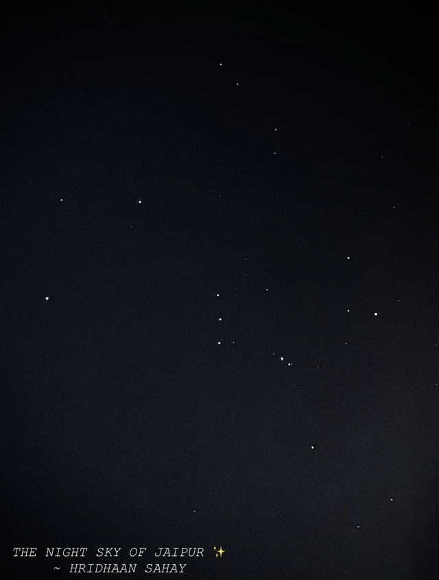 Stars in the night sky over Jaipur